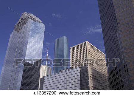 TX, Houston, skyline, Texas, Skyline of downtown Houston. View Large Photo Image Stock Image - TX, Houston, skyline, Texas, Skyline of downtown Houston.. Fotosearch