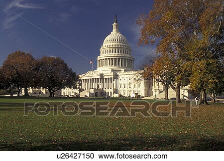 Stock Image -  U. S. Capitol, Washington, DC, capitol, District of Columbia, United States Capitol Building in the nation's capital Washington D. C. in the fall.. Fotosearch