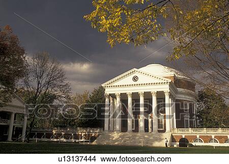 VA, Charlottesville, University of Virginia, Virginia, The Rotunda designed by Thomas Jefferson on the campus of the University of Virginia in Charlottesville in the fall. View Large Photo Image Picture - VA, Charlottesville, University of Virginia, Virginia, The Rotunda designed by Thomas Jefferson on the campus of the University of Virginia in Charlottesville in the fall. . Fotosearch
