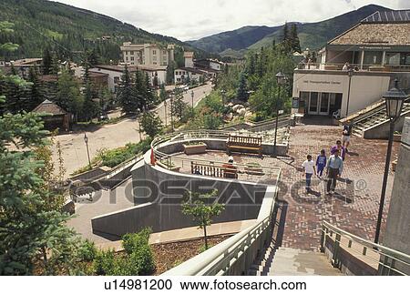 Stock Image -  Vail, CO, Colorado, The resort village of Vail in the summer.. Fotosearch