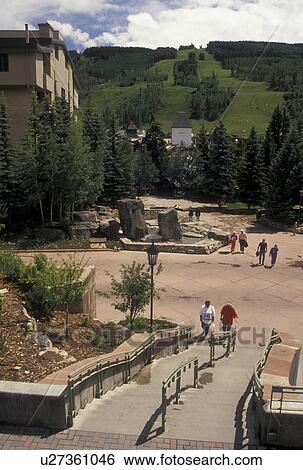 Vail, CO, Colorado, The resort village of Vail in the summer. View Large Photo Image Stock Photograph - Vail, CO, Colorado, The resort village of Vail in the summer.. Fotosearch