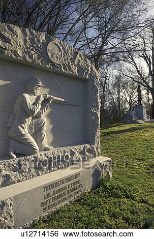 Stock Photograph -  Vicksburg National Military Park, Mississippi, Vicksburg, MS, Ohio Monument at Vicksburg Nat'l Military Park in Mississippi.. Fotosearch