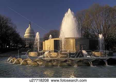 Washington, DC, Capitol, District of Columbia, Fountain at Union Station with the U. S. Capitol Building in the background in Washington, D. C. View Large Photo Image Stock Photo - Washington, DC, Capitol, District of Columbia, Fountain at Union Station with the U. S. Capitol Building in the background in Washington, D. C.. Fotosearch