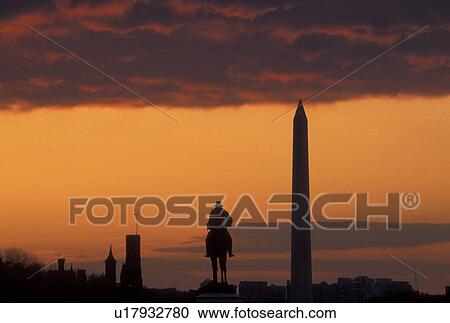 Washington, DC, District of Columbia, Silhouette of Ulysses S. Grant and The Washington Monument at sunset in Washington D. C. View Large Photo Image Stock Image - Washington, DC, District of Columbia, Silhouette of Ulysses S. Grant and The Washington Monument at sunset in Washington D. C.. Fotosearch