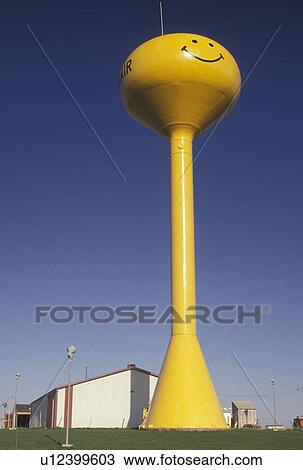 water tower, Adair, NE, Nebraska, Yellow water tower with smiley face in Adair. View Large Photo Image Stock Image - water tower, Adair, NE, Nebraska, Yellow water tower with smiley face in Adair.. Fotosearch