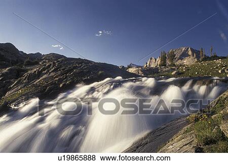 waterfall, river, Wind River Range, Bridger-Teton National Forest, WY, Wyoming, Waterfalls in the Wind River Range Mountains in the Bridger-Teton Nat'l Forest in Wyoming. View Large Photo Image Stock Photo - waterfall, river, Wind River Range, Bridger-Teton National Forest, WY, Wyoming, Waterfalls in the Wind River Range Mountains in the Bridger-Teton Nat'l Forest in Wyoming.. Fotosearch