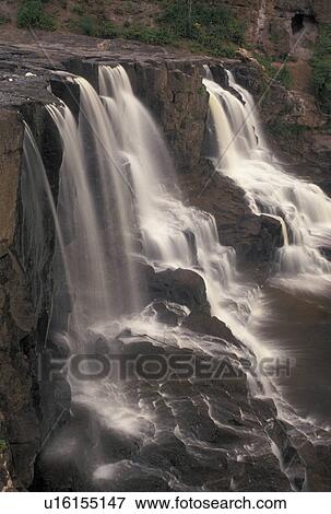 waterfalls, MN, Lake Superior, North Shore Drive, Minnesota, Gooseberry Lower Falls along Gooseberry River in Gooseberry State Park. View Large Photo Image Stock Photo - waterfalls, MN, Lake Superior, North Shore Drive, Minnesota, Gooseberry Lower Falls along Gooseberry River in Gooseberry State Park.. Fotosearch