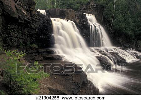 waterfalls, MN, Lake Superior, North Shore Drive, Minnesota, Gooseberry Upper Falls along Gooseberry River in Gooseberry State Park. View Large Photo Image Stock Photo - waterfalls, MN, Lake Superior, North Shore Drive, Minnesota, Gooseberry Upper Falls along Gooseberry River in Gooseberry State Park.. Fotosearch