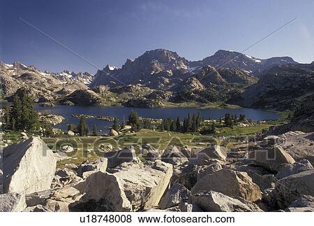 Wind River Range, trails, Bridger-Teton National Forest, WY, Wyoming, Scenic view of Island Lake in the Wind River Range Mountains in the Bridger-Teton Nat'l Forest in Wyoming. View Large Photo Image Stock Photo - Wind River Range, trails, Bridger-Teton National Forest, WY, Wyoming, Scenic view of Island Lake in the Wind River Range Mountains in the Bridger-Teton Nat'l Forest in Wyoming.. Fotosearch