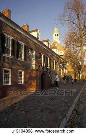 Winston-Salem, NC, North Carolina, Salem College Bookstore in Old Salem, a living history restoration of the Moravian Church town of Salem founded in 1766, in Winston-Salem in the fall. View Large Photo Image Stock Photo - Winston-Salem, NC, North Carolina, Salem College Bookstore in Old Salem, a living history restoration of the Moravian Church town of Salem founded in 1766, in Winston-Salem in the fall.. Fotosearch
