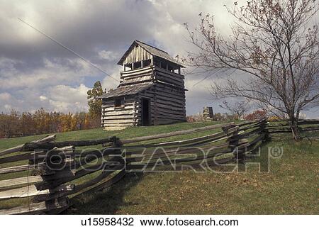 Wood Fence Pioneer Cabin Va Virginia Blue Ridge A Split Rail