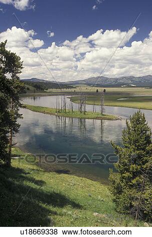 Yellowstone National Park, Hayden Valley, Yellowstone River, WY, Wyoming, Scenic view of Hayden Valley and yellowstone River in Yellowstone Nat'l Park in Wyoming. View Large Photo Image Stock Photo - Yellowstone National Park, Hayden Valley, Yellowstone River, WY, Wyoming, Scenic view of Hayden Valley and yellowstone River in Yellowstone Nat'l Park in Wyoming.. Fotosearch