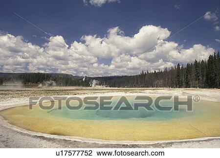Yellowstone National Park, hot springs, geysers, WY, Wyoming, Beauty Pool in Upper Geyser Basin in Yellowstone Nat'l Park in Wyoming. View Large Photo Image Stock Image - Yellowstone National Park, hot springs, geysers, WY, Wyoming, Beauty Pool in Upper Geyser Basin in Yellowstone Nat'l Park in Wyoming.. Fotosearch