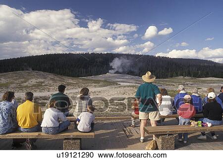 Yellowstone National Park, WY, Old Faithful, geyser, Wyoming, People watching Old Faithful erupt in Yellowstone Nat'l Park in Wyoming. View Large Photo Image Stock Image - Yellowstone National Park, WY, Old Faithful, geyser, Wyoming, People watching Old Faithful erupt in Yellowstone Nat'l Park in Wyoming.. Fotosearch