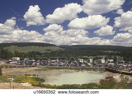 Stock Image -  Yellowstone National Park, WY, Wyoming, Mud Volcano in Yellowstone Nat'l Park in Wyoming.. Fotosearch