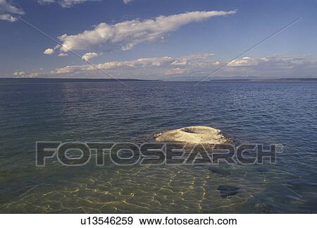 Yellowstone National Park, WY, Wyoming, Fishing Cone on Yellowstone Lake at West Thumb Geyser Basin in Yellowstone Nat'l Park in Wyoming. View Large Photo Image Stock Photo - Yellowstone National Park, WY, Wyoming, Fishing Cone on Yellowstone Lake at West Thumb Geyser Basin in Yellowstone Nat'l Park in Wyoming.. Fotosearch