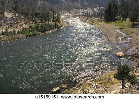 Yellowstone River, Yellowstone National Park, WY, Tower Junction, Wyoming, Scenic view of the Yellowstone River in Yellowstone Nat'l Park in Wyoming. View Large Photo Image Stock Image - Yellowstone River, Yellowstone National Park, WY, Tower Junction, Wyoming, Scenic view of the Yellowstone River in Yellowstone Nat'l Park in Wyoming. . Fotosearch