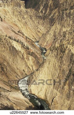 Yellowstone River, Yellowstone National Park, WY, Wyoming, Canyon Village, Scenic view of the Yellowstone River flowing through Yellowstone Canyon in Yellowstone Nat'l Park in Wyoming. The Grand Canyon of Yellowstone. View Large Photo Image Stock Photo - Yellowstone River, Yellowstone National Park, WY, Wyoming, Canyon Village, Scenic view of the Yellowstone River flowing through Yellowstone Canyon in Yellowstone Nat'l Park in Wyoming. The Grand Canyon of Yellowstone. . Fotosearch