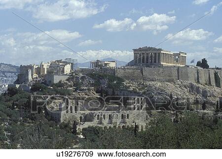 Stock Photo -  Acropolis, Athens, Greece, Europe, View of the Acropolis from Filopappos Hill.. Fotosearch