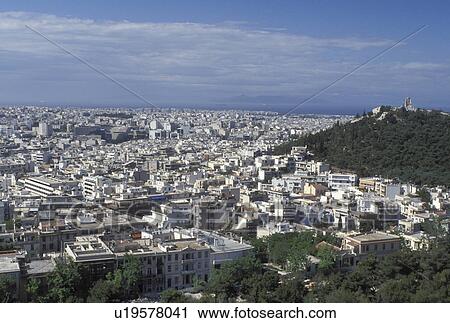 aerial, Athens, Greece, Europe, Aerial view of the city of Athens from the Acropolis. View Large Photo Image Stock Image - aerial, Athens, Greece, Europe, Aerial view of the city of Athens from the Acropolis.. Fotosearch