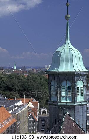 aerial, Copenhagen, Denmark, Sjaelland, Scandinavia, Europe, Aerial view of the city of Copenhagen from the Rundetarn (round tower). View Large Photo Image Stock Image - aerial, Copenhagen, Denmark, Sjaelland, Scandinavia, Europe, Aerial view of the city of Copenhagen from the Rundetarn (round tower).. Fotosearch