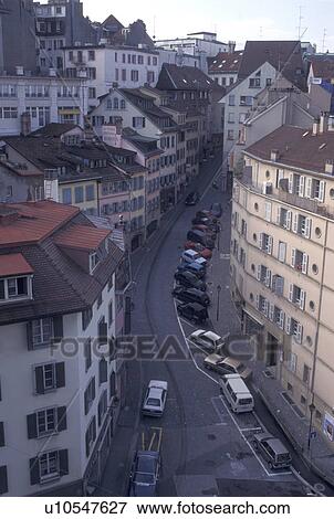 aerial, Lausanne, Switzerland, Vaud, Aerial view of the city of Lausanne from the cathedral. View Large Photo Image Stock Photo - aerial, Lausanne, Switzerland, Vaud, Aerial view of the city of Lausanne from the cathedral.. Fotosearch