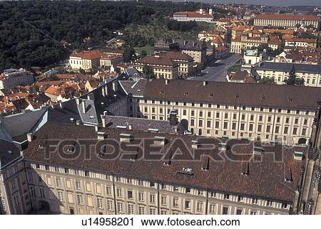 aerial, Prague, Czech Republic, Praha, Central Bohemia, Europe, Aerial view of the city of Prague from Prague Castle. View Large Photo Image Stock Image - aerial, Prague, Czech Republic, Praha, Central Bohemia, Europe, Aerial view of the city of Prague from Prague Castle.. Fotosearch