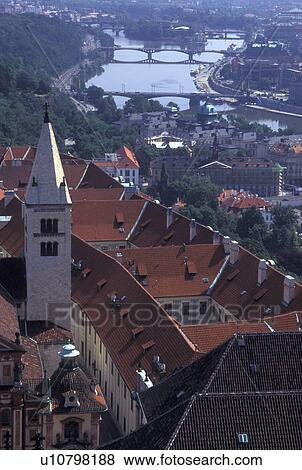 aerial, Prague, Czech Republic, Praha, Vltava River, Central Bohemia, Europe, Aerial view of the city of Prague from Prague Castle. View Large Photo Image Stock Photo - aerial, Prague, Czech Republic, Praha, Vltava River, Central Bohemia, Europe, Aerial view of the city of Prague from Prague Castle.. Fotosearch
