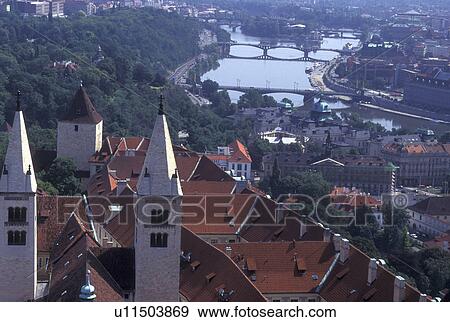 aerial, Prague, Czech Republic, Praha, Vltava River, Central Bohemia, Europe, Aerial view of the city of Prague from Prague Castle. View Large Photo Image Stock Photo - aerial, Prague, Czech Republic, Praha, Vltava River, Central Bohemia, Europe, Aerial view of the city of Prague from Prague Castle.. Fotosearch