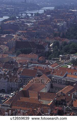 aerial, Prague, Czech Republic, Praha, Central Bohemia, Europe, Aerial view of the city of Prague from Prague Castle. View Large Photo Image Stock Photo - aerial, Prague, Czech Republic, Praha, Central Bohemia, Europe, Aerial view of the city of Prague from Prague Castle.. Fotosearch