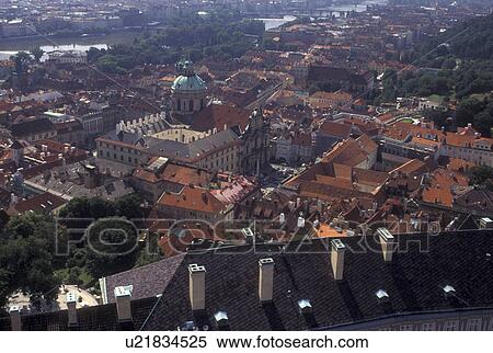aerial, Prague, Czech Republic, Praha, Central Bohemia, Europe, Aerial view of the city of Prague from Prague Castle. View Large Photo Image Stock Photography - aerial, Prague, Czech Republic, Praha, Central Bohemia, Europe, Aerial view of the city of Prague from Prague Castle.. Fotosearch