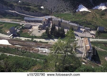 aerial, Switzerland, Valais, Alps, Aerial view of Gletsch in the Canton of Valais in the Swiss Alps. View Large Photo Image Stock Image - aerial, Switzerland, Valais, Alps, Aerial view of Gletsch in the Canton of Valais in the Swiss Alps.. Fotosearch