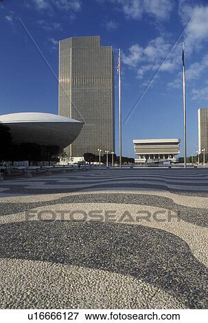 Stock Photo -  Albany, NY, New York, Governor Nelson A. The Egg building at Rockefeller Empire State Plaza in downtown Albany.. Fotosearch