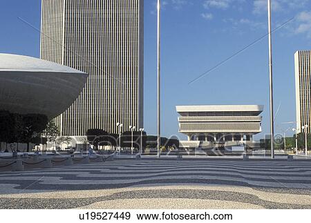 Stock Photo -  Albany, NY, New York, Governor Nelson A. The Egg building at Rockefeller Empire State Plaza in downtown Albany.. Fotosearch