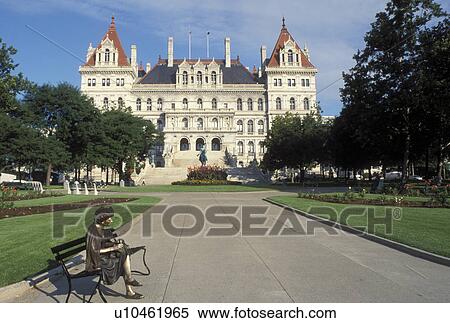 Albany, State Capitol, State House, NY, New York, Statue of a woman sitting on a bench outside the New York State Capitol Building in the capital city of Albany. View Large Photo Image Stock Photography - Albany, State Capitol, State House, NY, New York, Statue of a woman sitting on a bench outside the New York State Capitol Building in the capital city of Albany.. Fotosearch