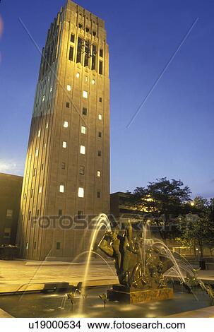 Ann Arbor, MI, Michigan, Burton Memorial Tower houses the Baird Carillon on the Central Campus of the University of Michigan in Ann Arbor in the evening. View Large Photo Image Picture - Ann Arbor, MI, Michigan, Burton Memorial Tower houses the Baird Carillon on the Central Campus of the University of Michigan in Ann Arbor in the evening. . Fotosearch