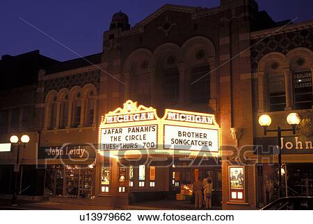 Ann Arbor, MI, Michigan, The Michigan Theatre at night in downtown Ann Arbor. View Large Photo Image Stock Image - Ann Arbor, MI, Michigan, The Michigan Theatre at night in downtown Ann Arbor.. Fotosearch