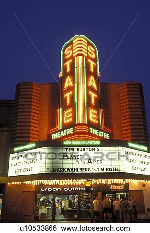 Ann Arbor, MI, Michigan, The State Theatre at night in ...