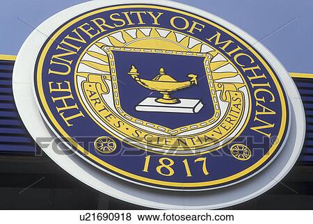 Ann Arbor, university, UM, MI, Michigan, University of Michigan Emblem outside the Football Stadium. View Large Photo Image Stock Photo - Ann Arbor, university, UM, MI, Michigan, University of Michigan Emblem outside the Football Stadium.. Fotosearch