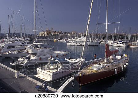 Antibes, Cote d' Azur, France, Provence, Alpes-Maritimes, Europe, Boats docked in Port Vauban Harbor on the Mediterranean Sea in the city of Antibes. View Large Photo Image Stock Image - Antibes, Cote d' Azur, France, Provence, Alpes-Maritimes, Europe, Boats docked in Port Vauban Harbor on the Mediterranean Sea in the city of Antibes.. Fotosearch
