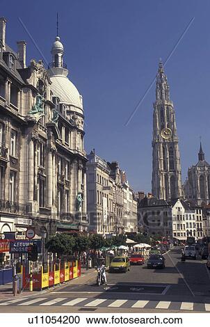 Antwerp, Belgium, Antwerpen, Europe, View of Cathedral of Our Lady (Onze Lieve-Vrouwe Kathedraal) in downtown Antwerpen. View Large Photo Image Stock Image - Antwerp, Belgium, Antwerpen, Europe, View of Cathedral of Our Lady (Onze Lieve-Vrouwe Kathedraal) in downtown Antwerpen.. Fotosearch