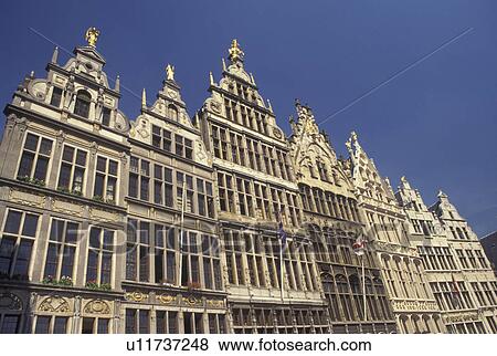 Antwerp, Belgium, Antwerpen, Europe, Guild houses Grote Markt in downtown Antwerpen. View Large Photo Image Stock Photo - Antwerp, Belgium, Antwerpen, Europe, Guild houses Grote Markt in downtown Antwerpen.. Fotosearch