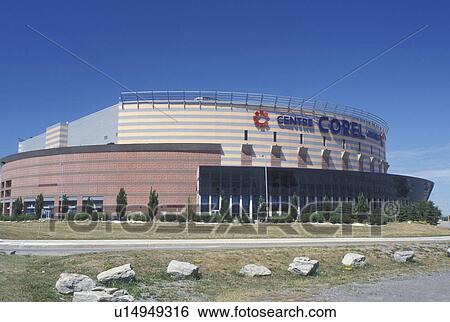 Stock Photograph -  arena, stadium, Kanata, Canada, Ontario, Ottawa, Corel Centre where the NHL Ottawa Senators play ice hockey. Fotosearch