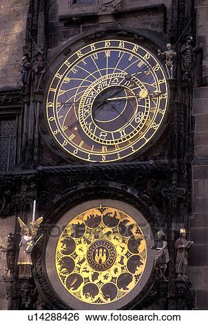astronomical clock, Prague, Czech Republic, Praha, Central Bohemia, Astronomical Clock on Old Town Hall in Old Town Square in the city of Prague. View Large Photo Image Stock Photograph - astronomical clock, Prague, Czech Republic, Praha, Central Bohemia, Astronomical Clock on Old Town Hall in Old Town Square in the city of Prague.. Fotosearch