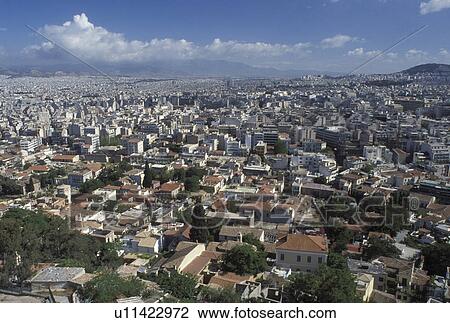 Athens, aerial, Plaka, Greece, Europe, Aerial view of the Plaka and the city of Athens from the Acropolis. View Large Photo Image Stock Image - Athens, aerial, Plaka, Greece, Europe, Aerial view of the Plaka and the city of Athens from the Acropolis.. Fotosearch