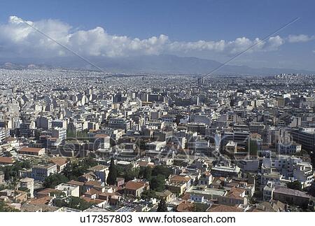 Athens, Greece, aerial, Plaka, Europe, Aerial view of the Plaka and the city of Athens from the Acropolis. View Large Photo Image Stock Image - Athens, Greece, aerial, Plaka, Europe, Aerial view of the Plaka and the city of Athens from the Acropolis.. Fotosearch