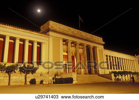 Athens, Greece, Europe, Full moon rising over the National Archaeological Museum in the evening in downtown Athens. View Large Photo Image Stock Image - Athens, Greece, Europe, Full moon rising over the National Archaeological Museum in the evening in downtown Athens.. Fotosearch