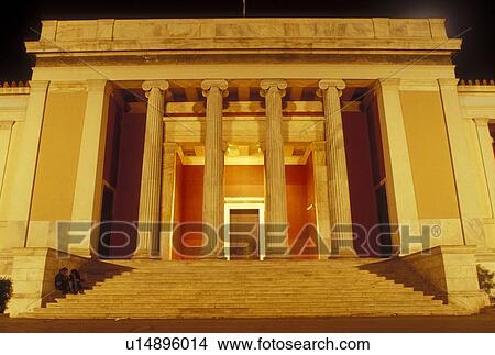 Athens, Greece, Europe, National Archaeological Museum in the evening in downtown Athens. View Large Photo Image Picture - Athens, Greece, Europe, National Archaeological Museum in the evening in downtown Athens.. Fotosearch