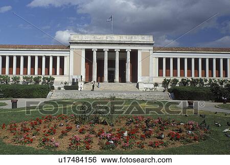 Stock Photograph -  Athens, Greece, Europe, National Archaeological Museum in downtown Athens.. Fotosearch