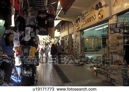 Athens, Greece, Europe, Plaka, Shops and outdoor cafTs in the Plaka in downtown Athens. View Large Photo Image Stock Image - Athens, Greece, Europe, Plaka, Shops and outdoor cafTs in the Plaka in downtown Athens.. Fotosearch
